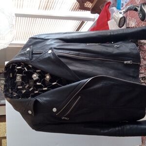 Ladies Bagatelle Black Lambskin Biker Jacket